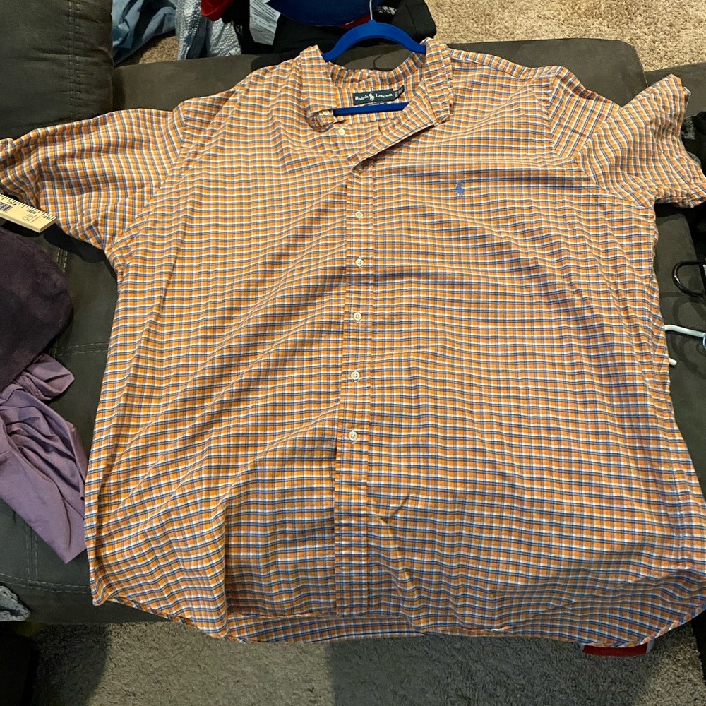 Used 3XLT Orange Polo Ralph Lauren Short sleeved shirt.